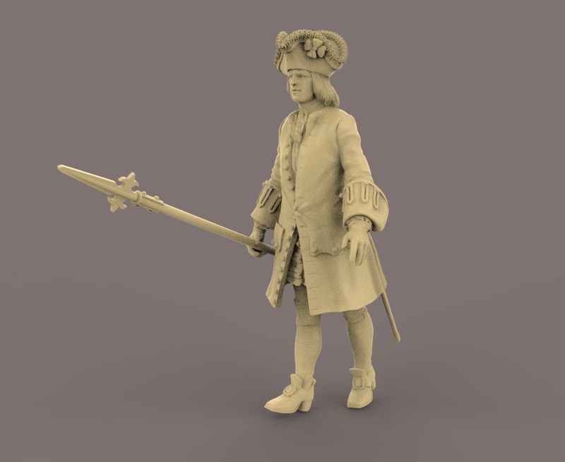 officer Karrer Hallwyl regiment-18th century 3D print model_3
