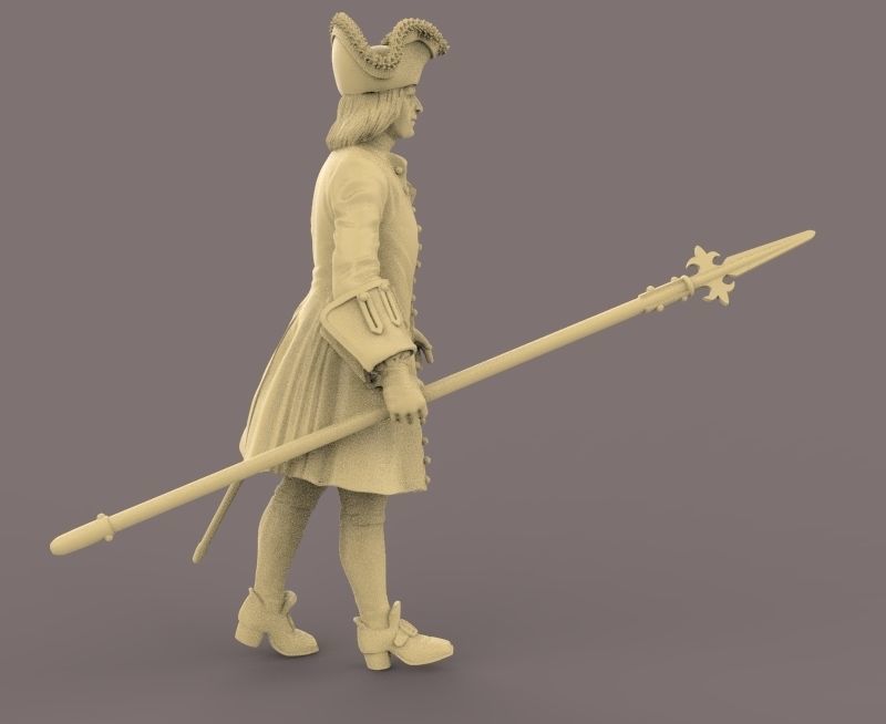 officer Karrer Hallwyl regiment-18th century 3D print model_7