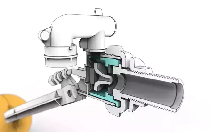 Side Entry Toilet Fill Valve 3D model