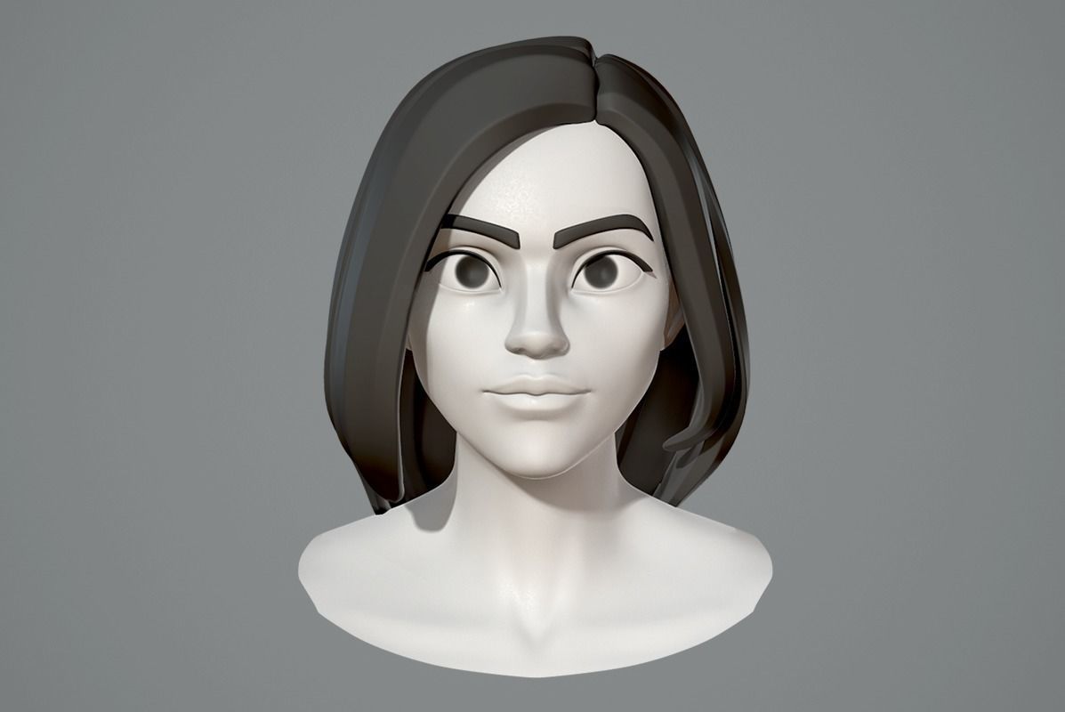  Cute cartoon girl  3D model_3