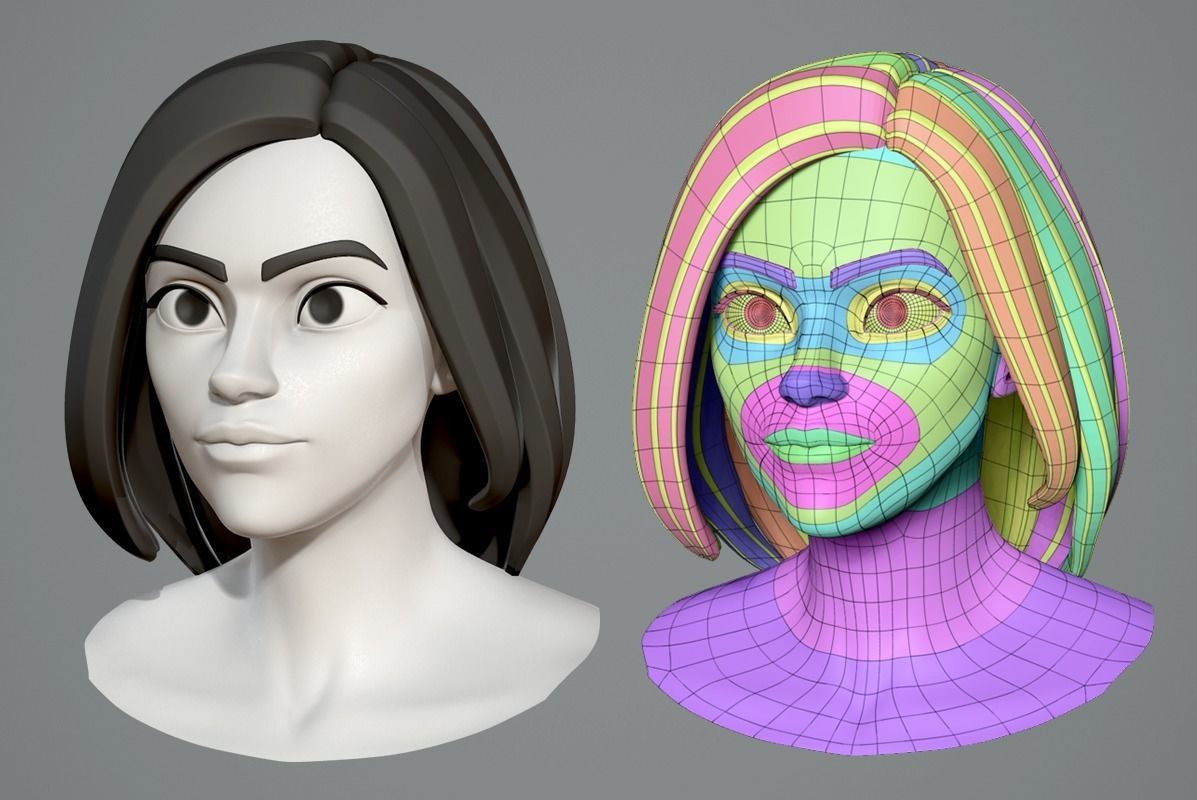  Cute cartoon girl  3D model_2