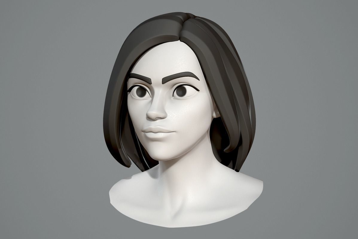  Cute cartoon girl  3D model_4