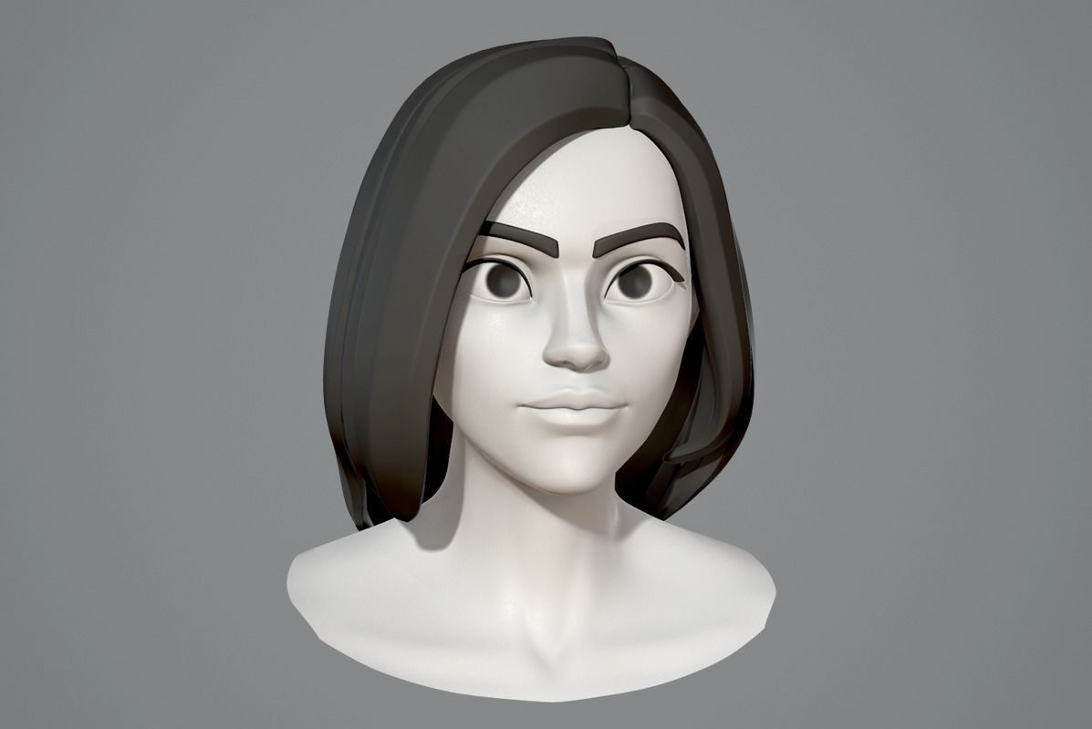  Cute cartoon girl  3D model_5