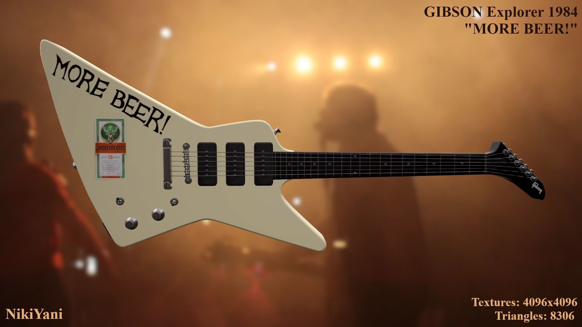 GIBSON Explorer 1984 Low-poly 3D model_0