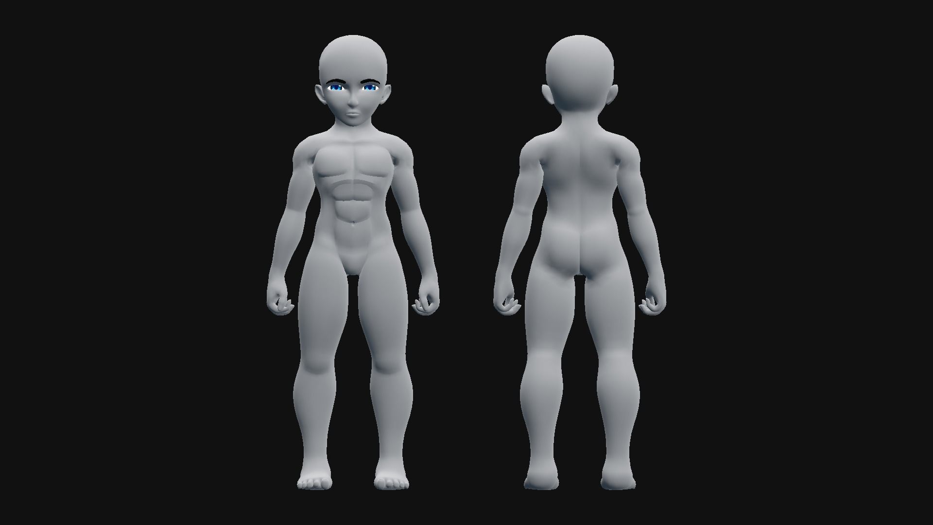 Anime Boy Low-poly 3D model_3