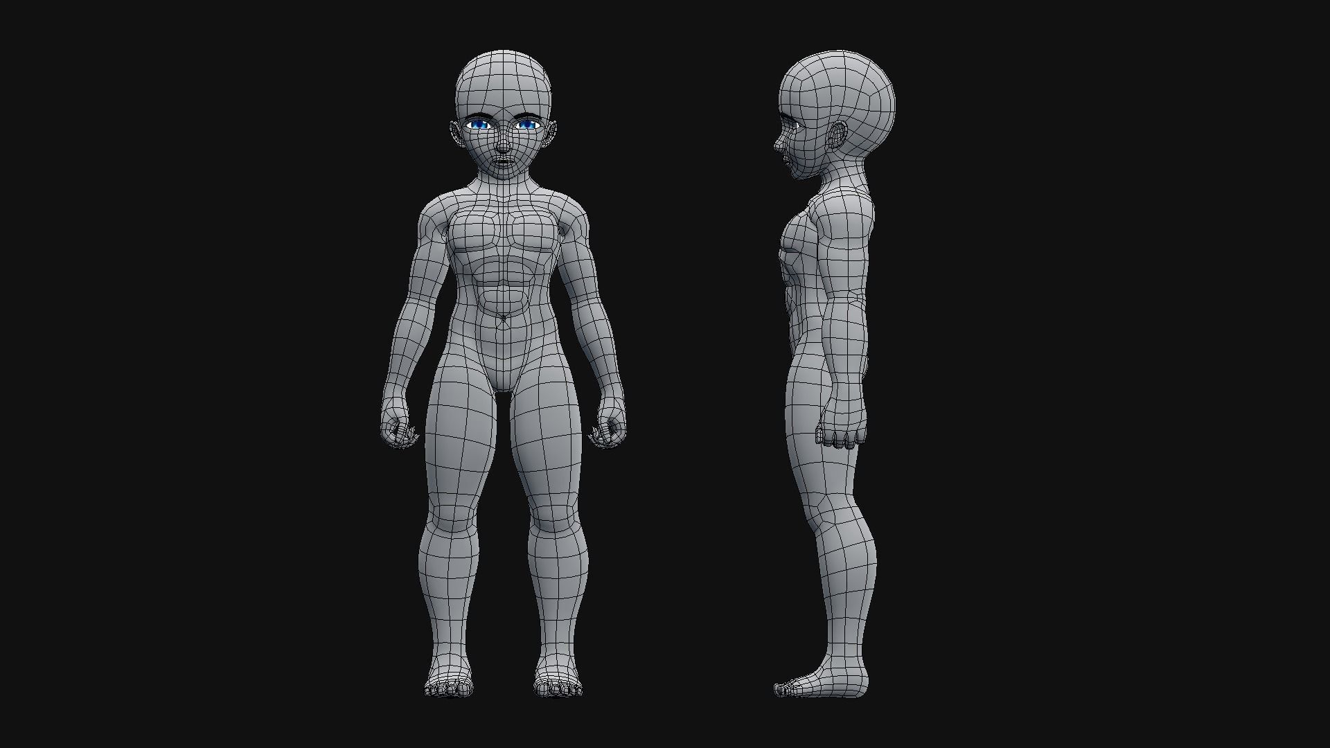 Anime Boy Low-poly 3D model_6