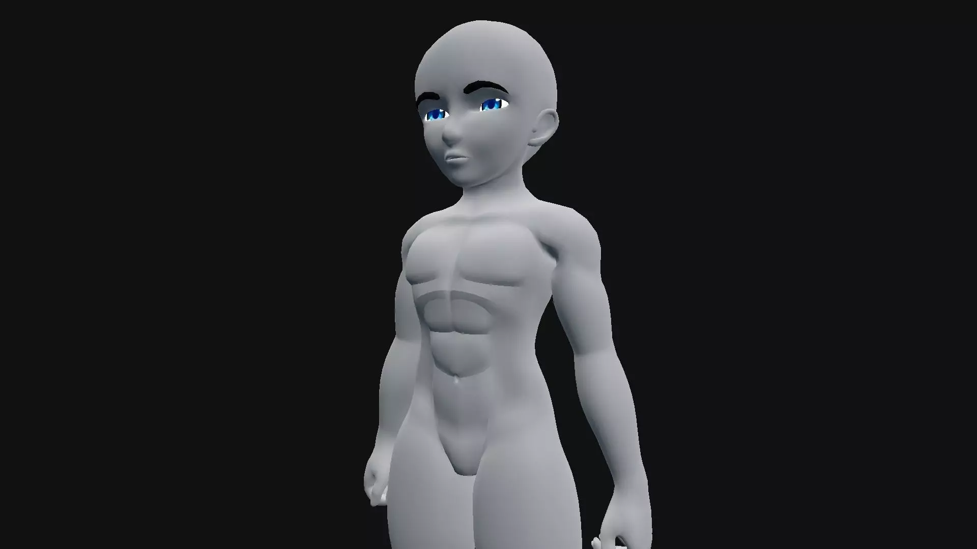 Anime Boy Low-poly 3D model_0
