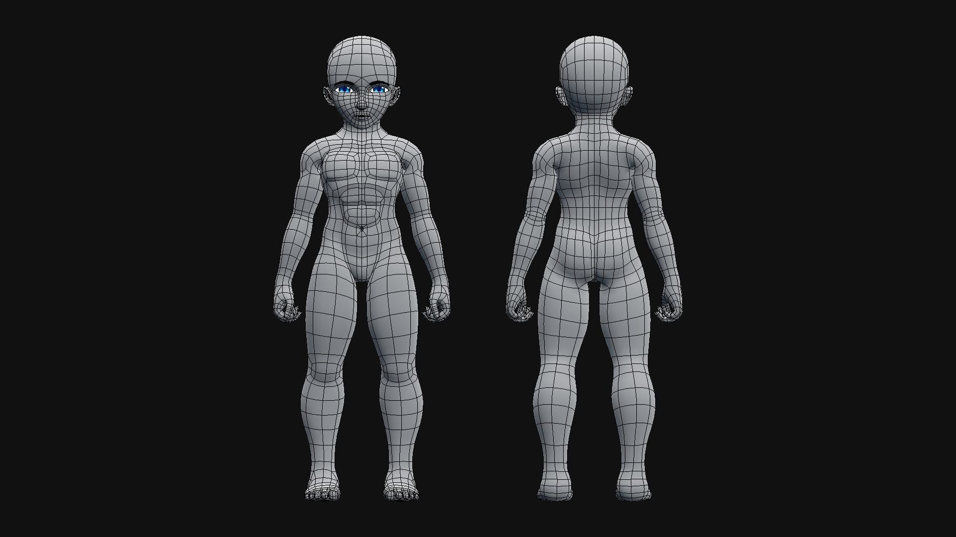 Anime Boy Low-poly 3D model_4