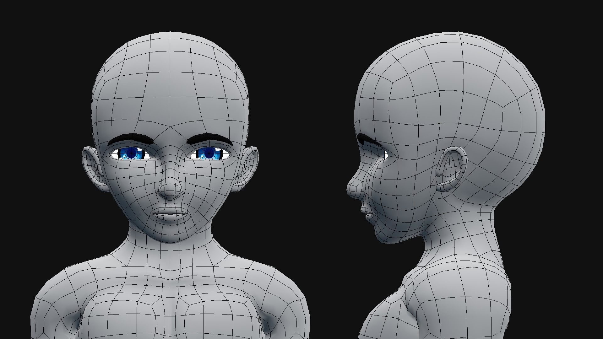 Anime Boy Low-poly 3D model_2