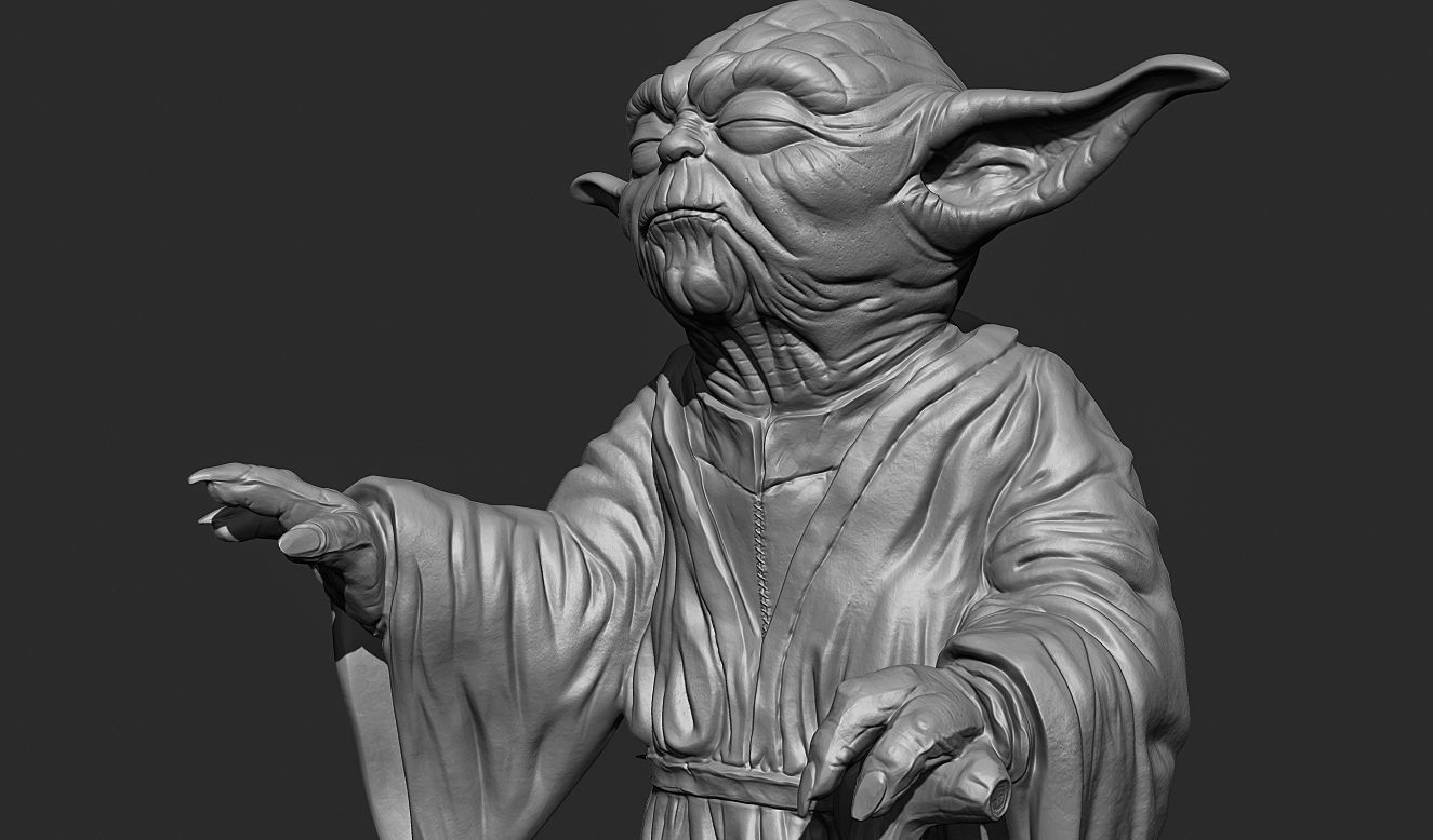 Yoda Sculpture fan 3d print model 3D print model_8