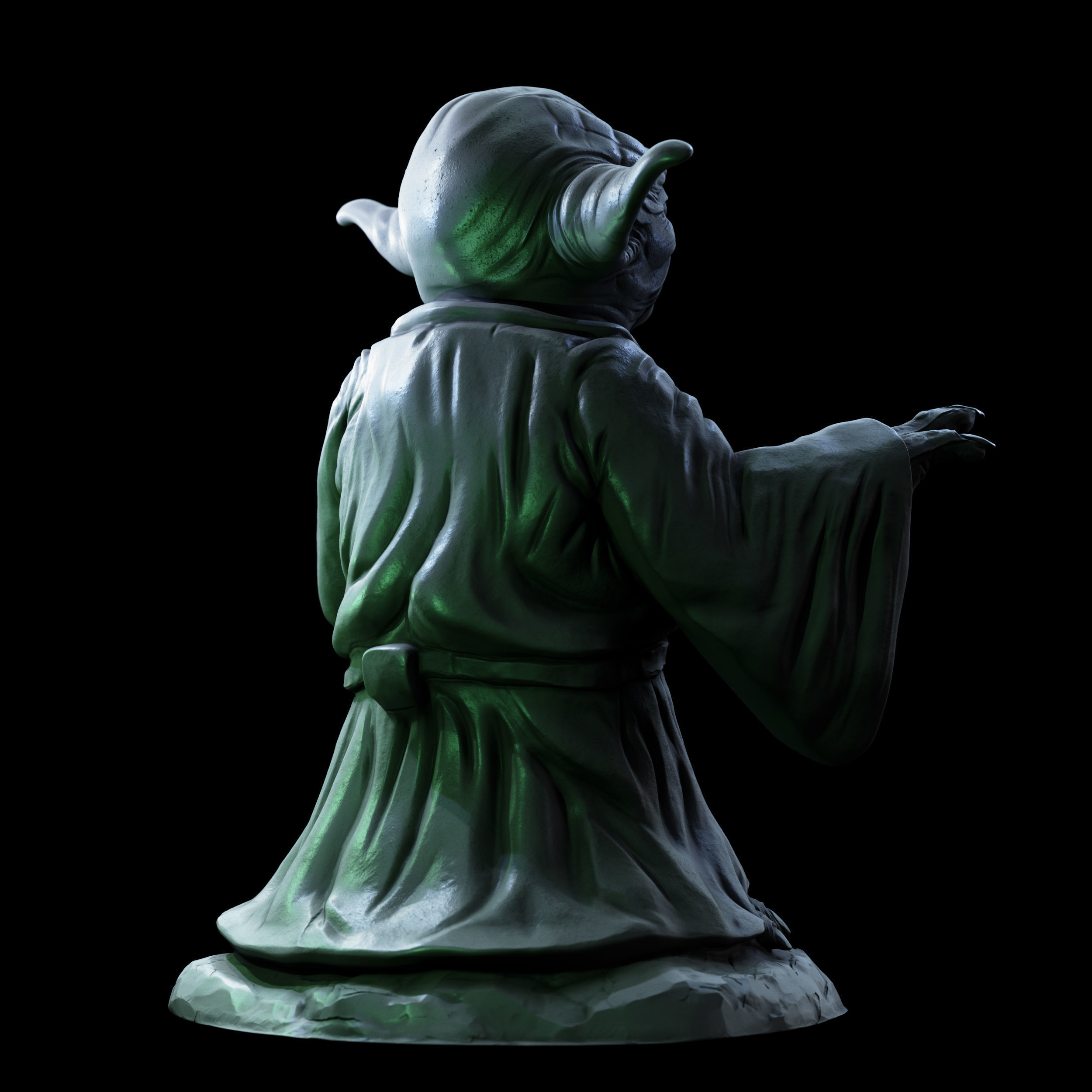 Yoda Sculpture fan 3d print model 3D print model_6