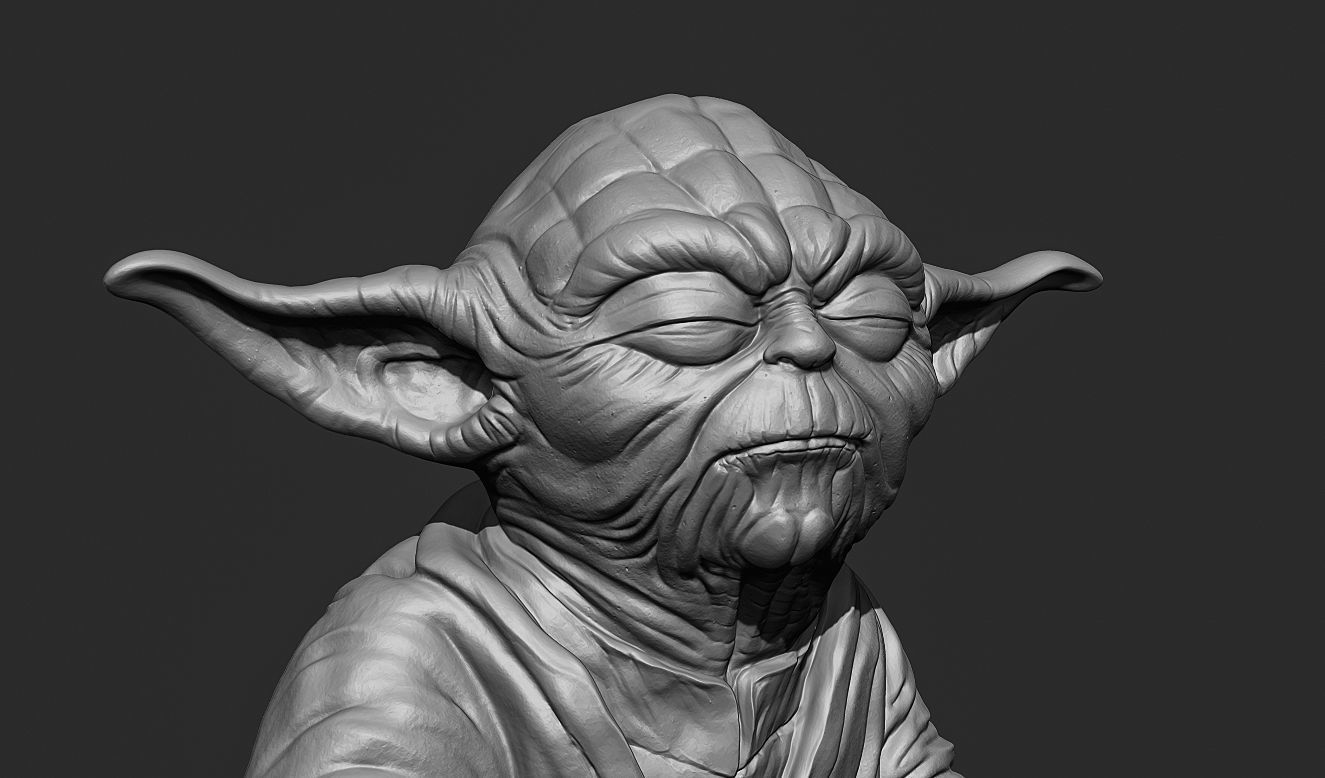Yoda Sculpture fan 3d print model 3D print model_9