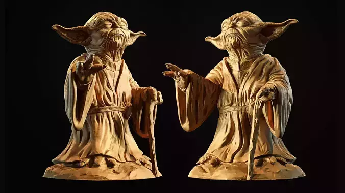 Yoda Sculpture fan 3d print model 3D print model