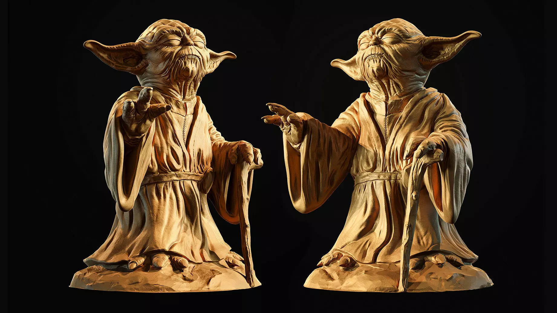 Yoda Sculpture fan 3d print model 3D print model_0
