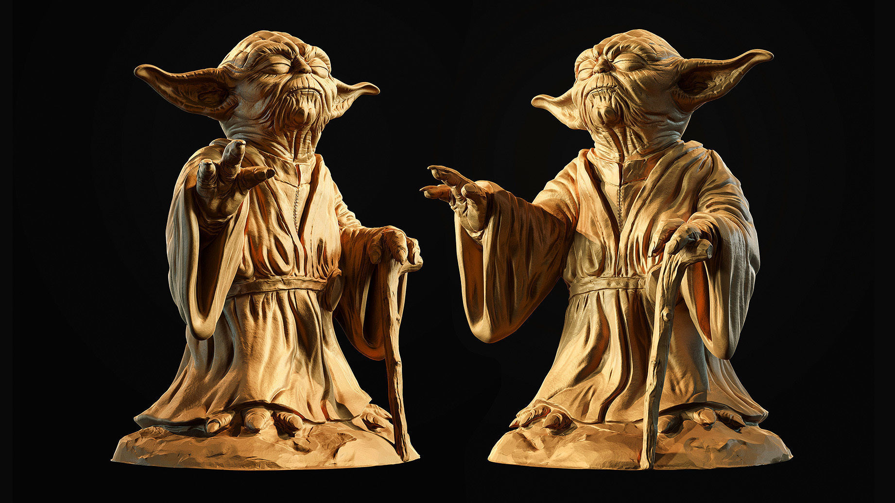 Yoda Sculpture fan 3d print model 3D print model_0