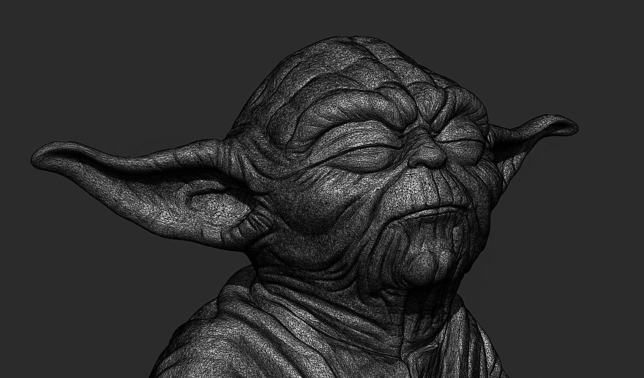 Yoda Sculpture fan 3d print model 3D print model_14