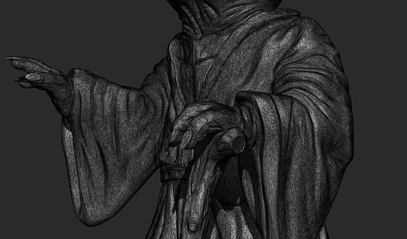 Yoda Sculpture fan 3d print model 3D print model_13