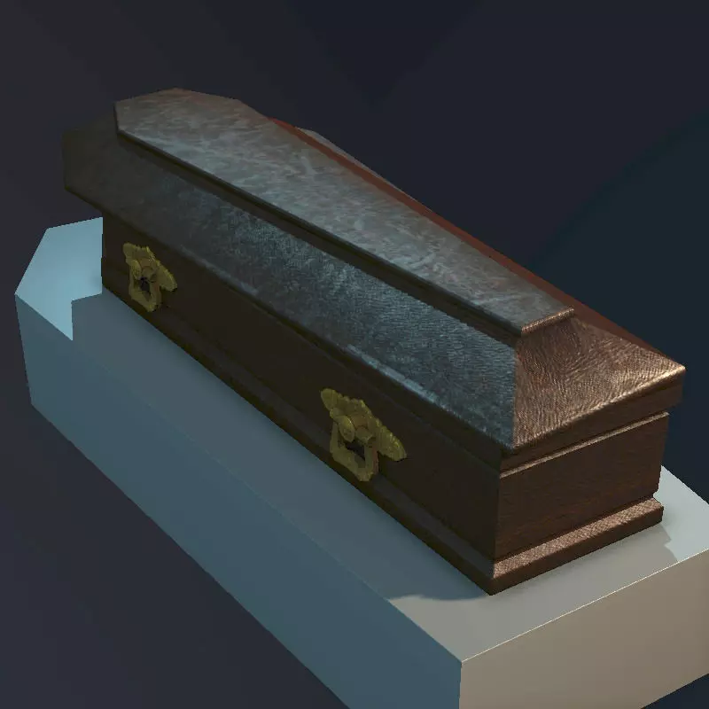 Old wooden coffin 3D model