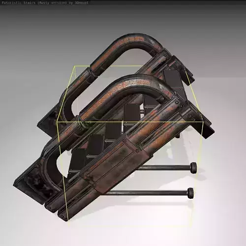 Futuristic Stairs - 1 - Rusty Textures