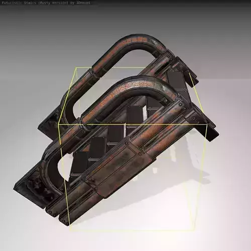 Futuristic Stairs - 2 - Rusty Textures