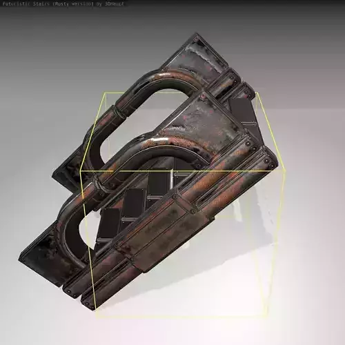 Futuristic Stairs - 3 - Rusty Textures