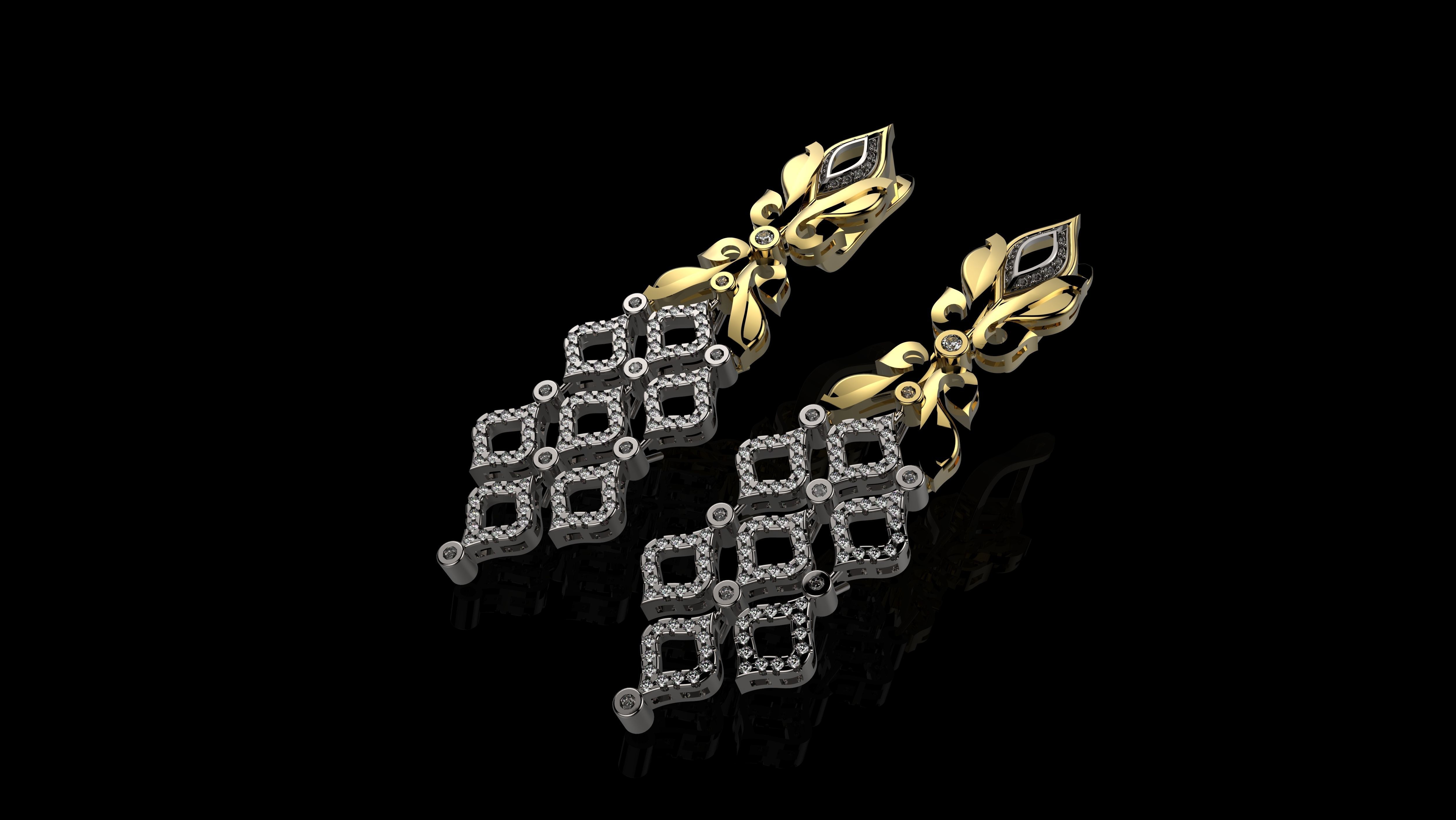 EARRINGS J08 3D print model_2