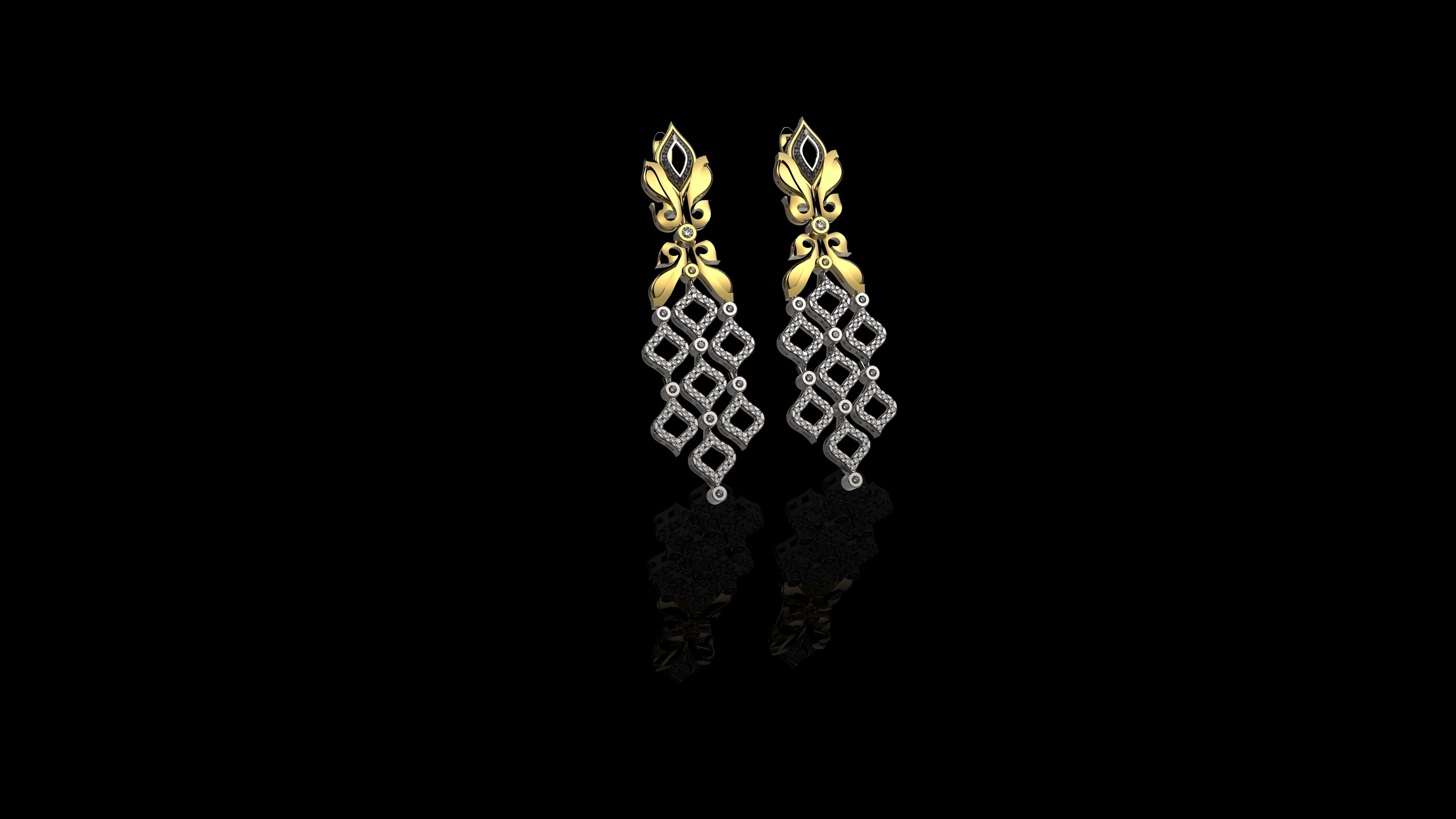 EARRINGS J08 3D print model_3