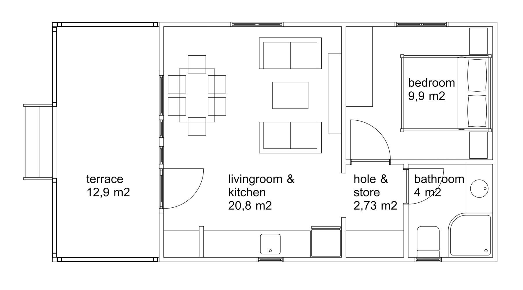 Small Wooden House For Nature Living Low-poly 3D model_10