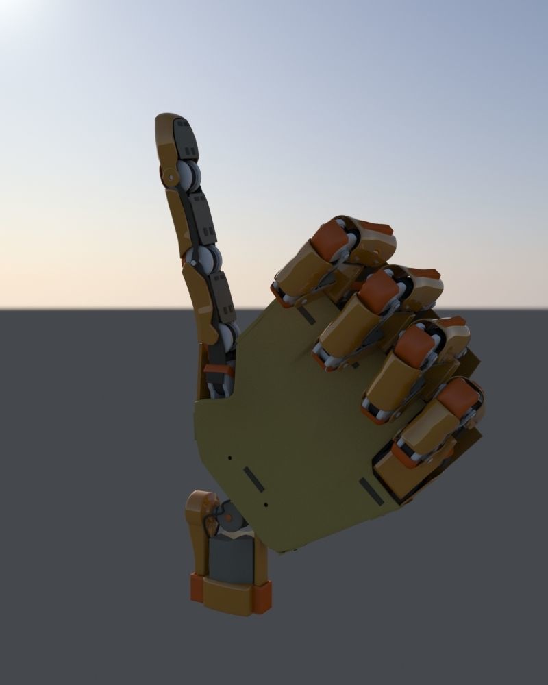 Hand robotic rigged 3D model_2
