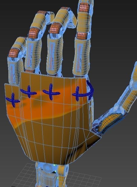 Hand robotic rigged 3D model_10
