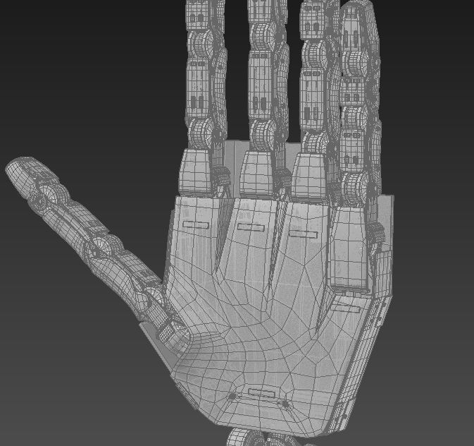 Hand robotic rigged 3D model_15