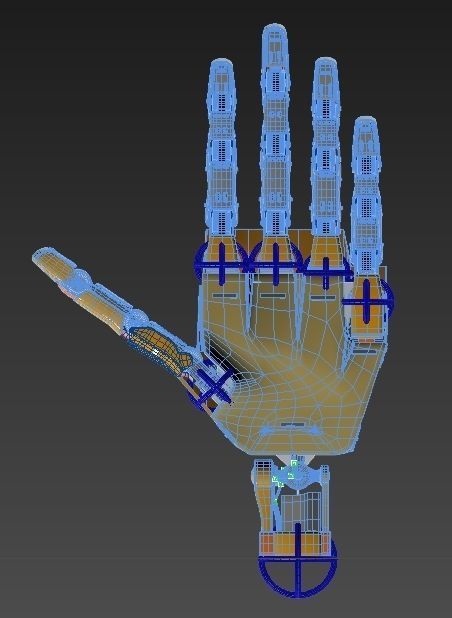 Hand robotic rigged 3D model_11