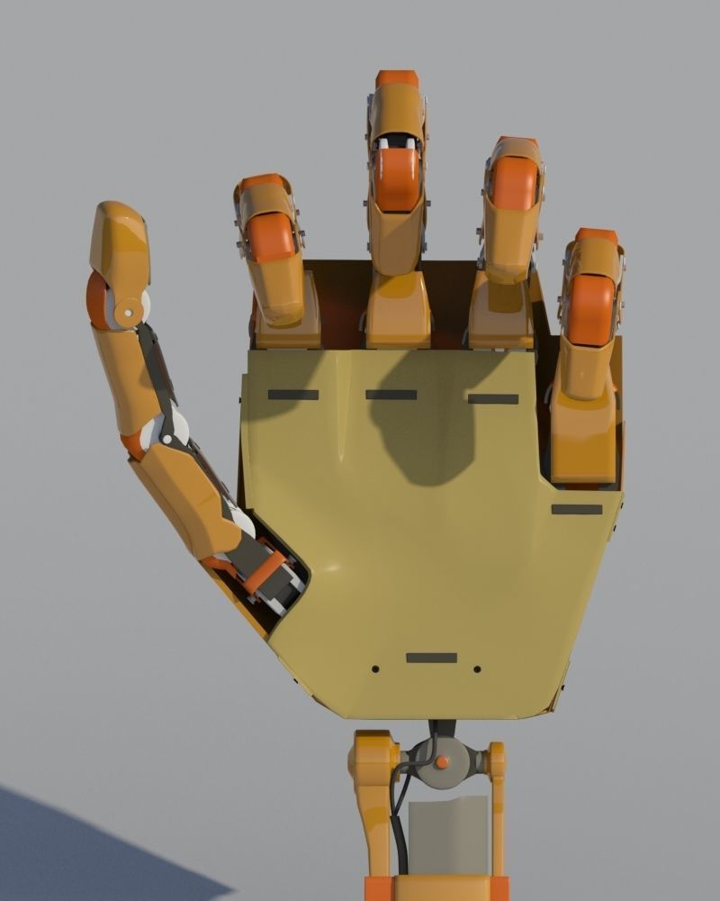 Hand robotic rigged 3D model_8