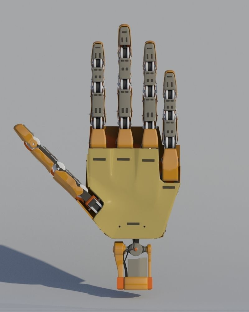 Hand robotic rigged 3D model_3