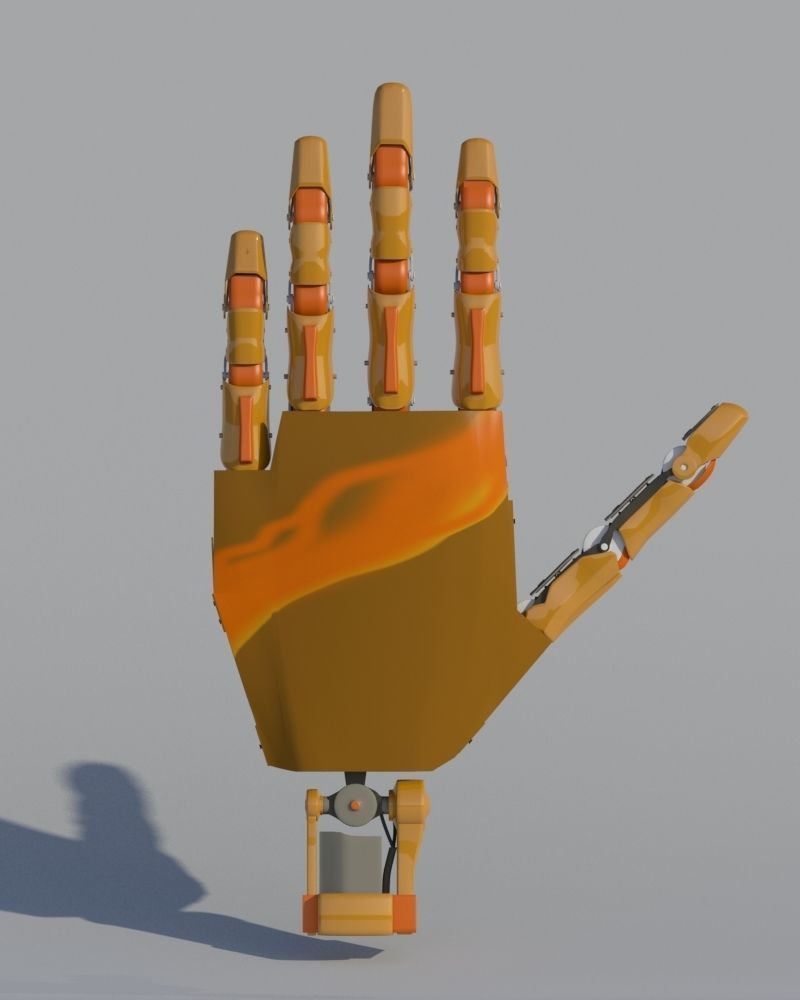 Hand robotic rigged 3D model_5