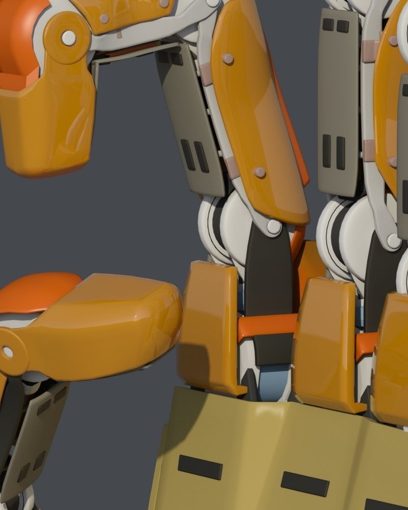 Hand robotic rigged 3D model_13