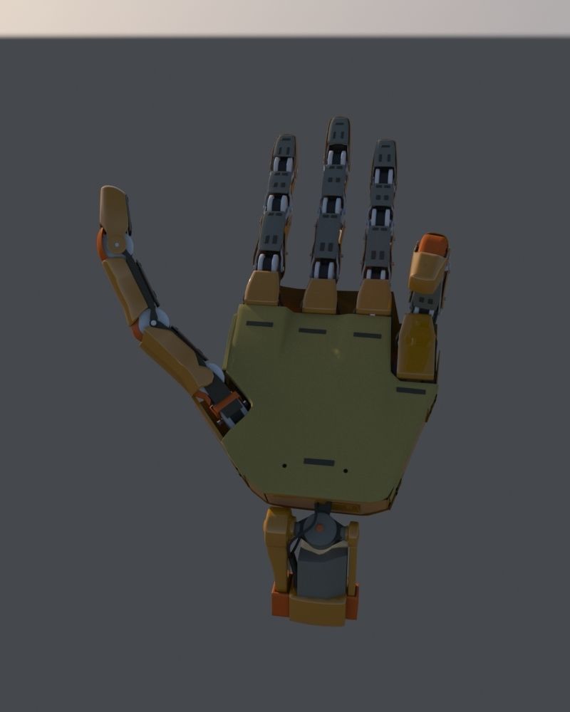 Hand robotic rigged 3D model_1