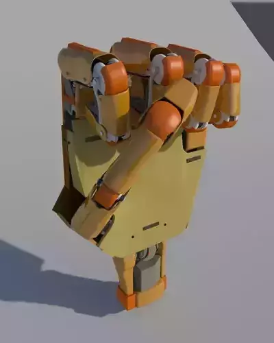 Hand robotic rigged 3D model