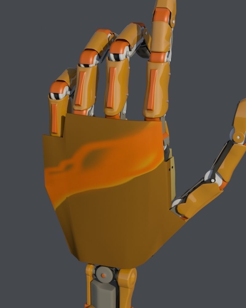 Hand robotic rigged 3D model_6