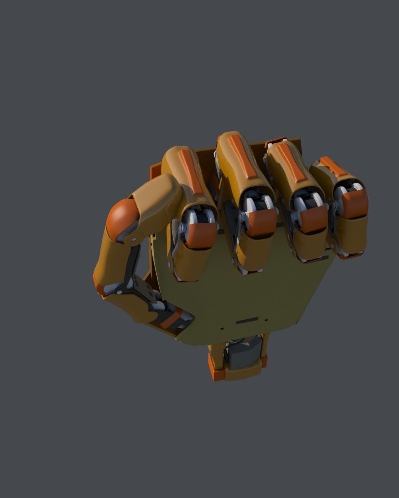Hand robotic rigged 3D model_4