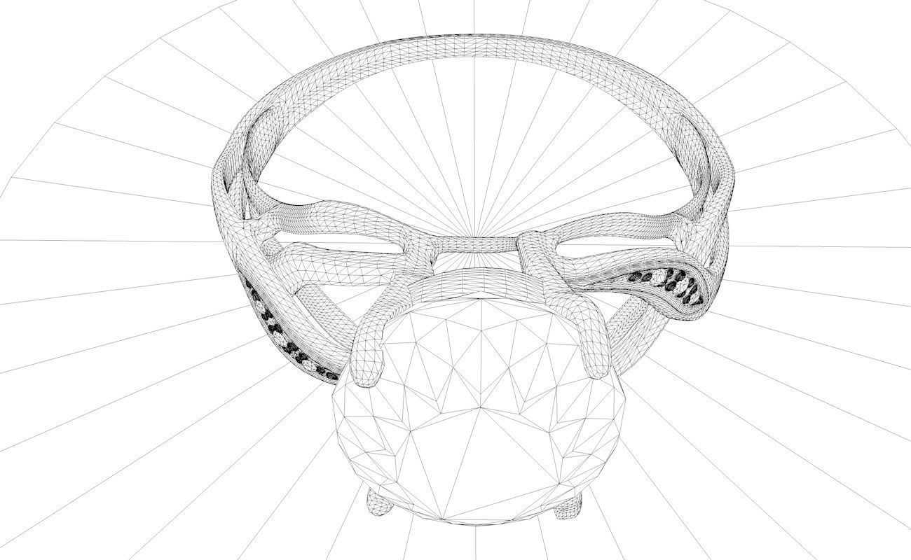 Pack 12 diamond rings 3D model_15