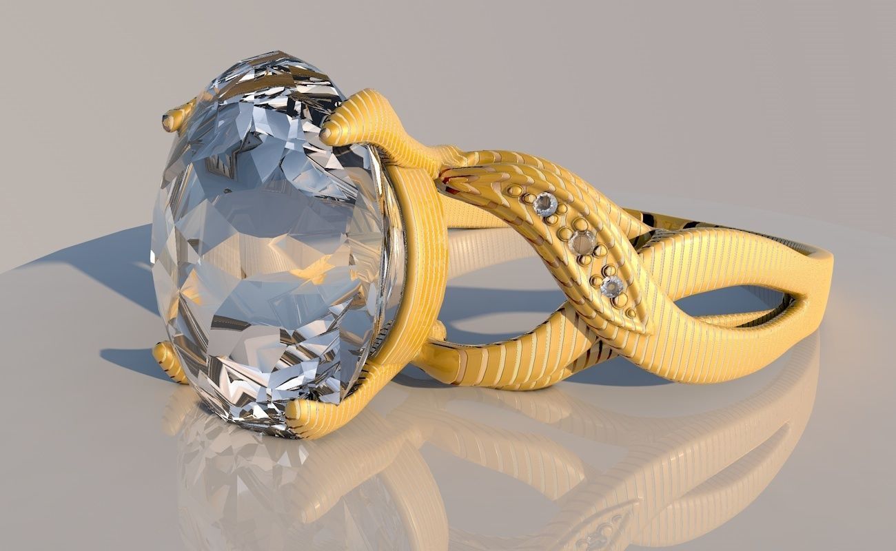 Pack 12 diamond rings 3D model_7