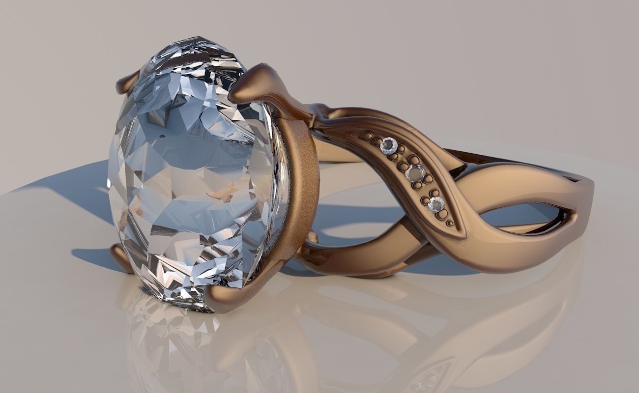 Pack 12 diamond rings 3D model_11