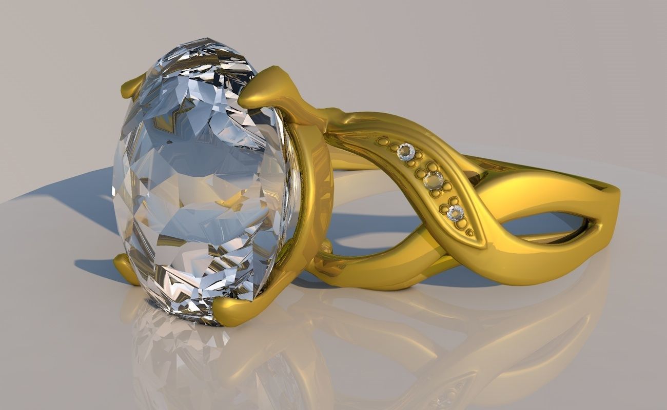 Pack 12 diamond rings 3D model_4