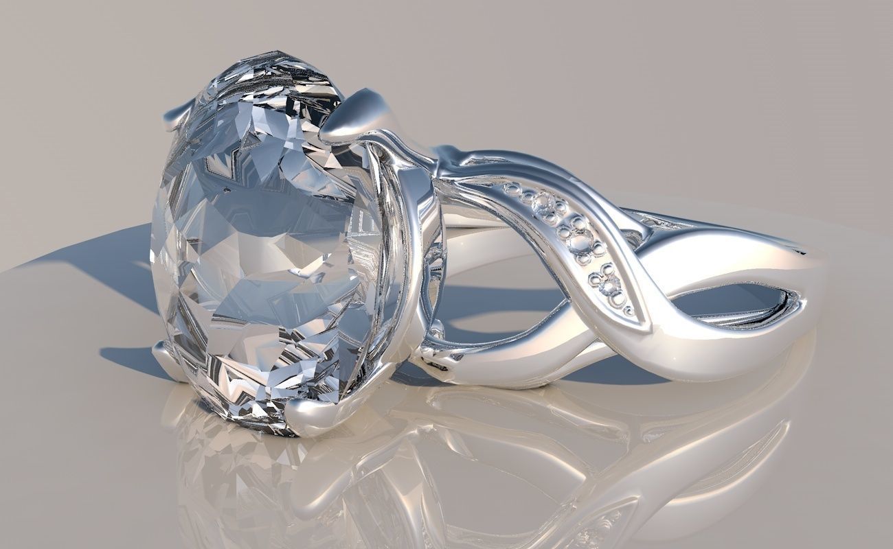 Pack 12 diamond rings 3D model_1