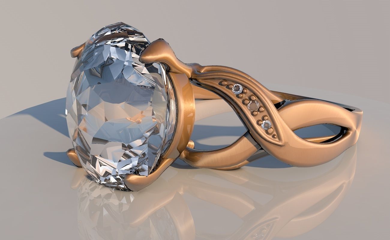 Pack 12 diamond rings 3D model_8