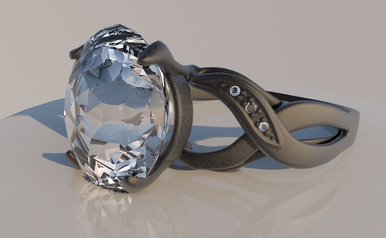 Pack 12 diamond rings 3D model_2