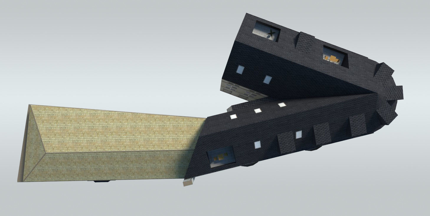 Classical European Buildings Low-poly 3D model_1