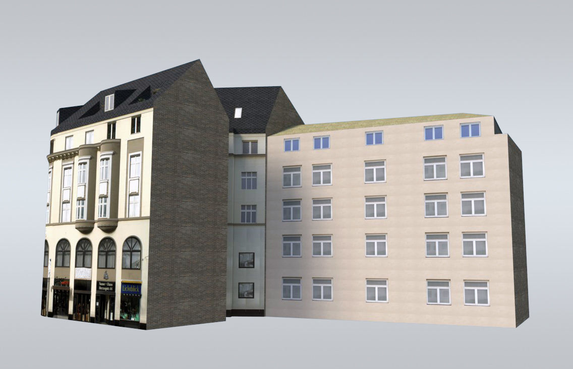 Classical European Buildings Low-poly 3D model_4