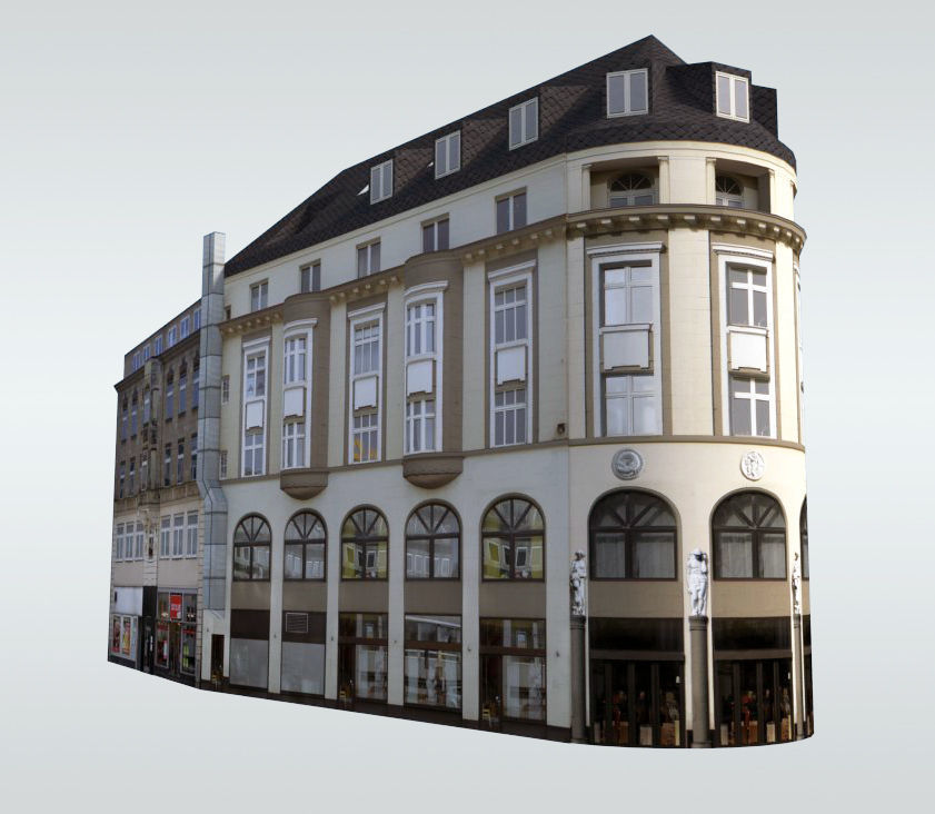 Classical European Buildings Low-poly 3D model_2